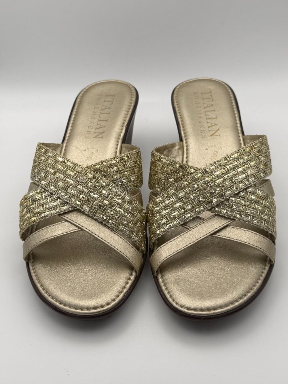 Italian Shoemakers Gold Wedge Sandals